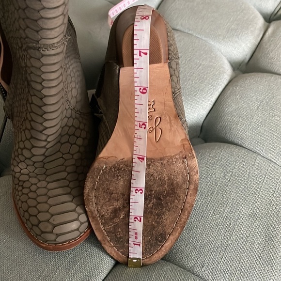 Joie Grey Snakeskin Heeled Ankle Boot - Picture 13 of 15
